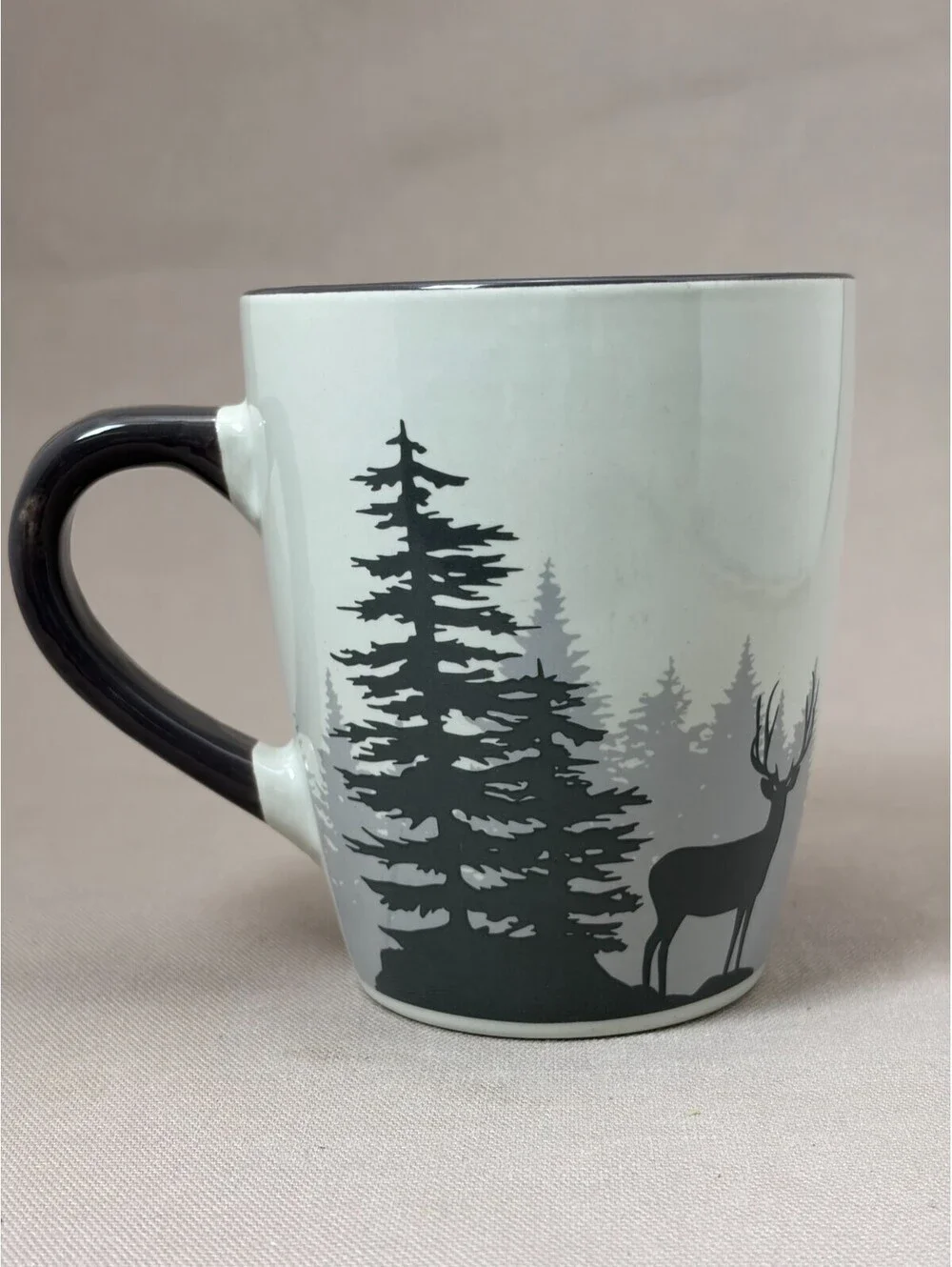 Bass Pro White River Home Deer Pine Forest Coffee Mug Rustic Lodge Cabin 16 oz